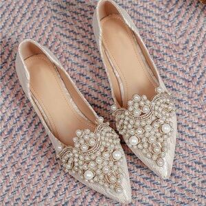 Elegant Pearl Embellished Women's Flats